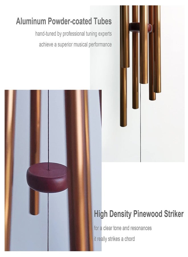 Dksuwe أجراس هوائية خارجية، 30 بوصة، 6 أنابيب ألومنيوم مقاومة للصدأ، أجراس هوائية كبيرة ذات صوت عميق، مثالية للفناء أو الشرفة أو الحديقة أو الفناء الخلفي... - Image 5